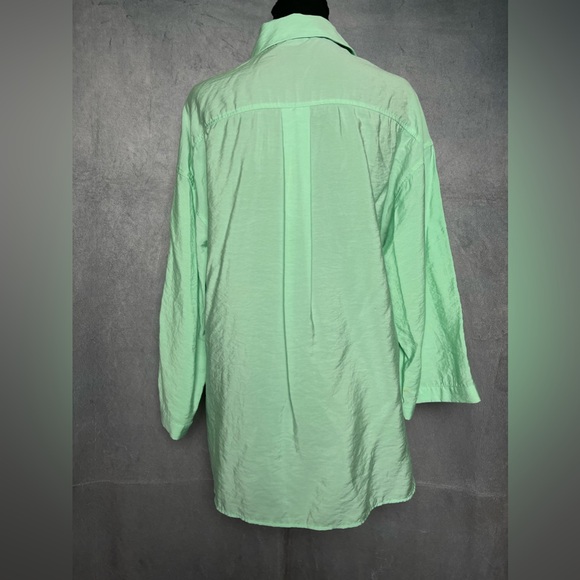 Zara mint green button down shirt size xs - Picture 4 of 6